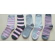 Női zoknik - szürke-pink csíkos 5 pár/csomag
